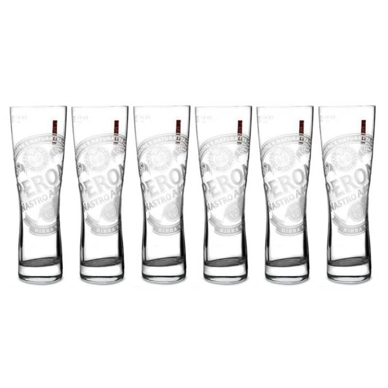 Peroni Nastro Azzurro Beer Glasses 500ml - 6 image
