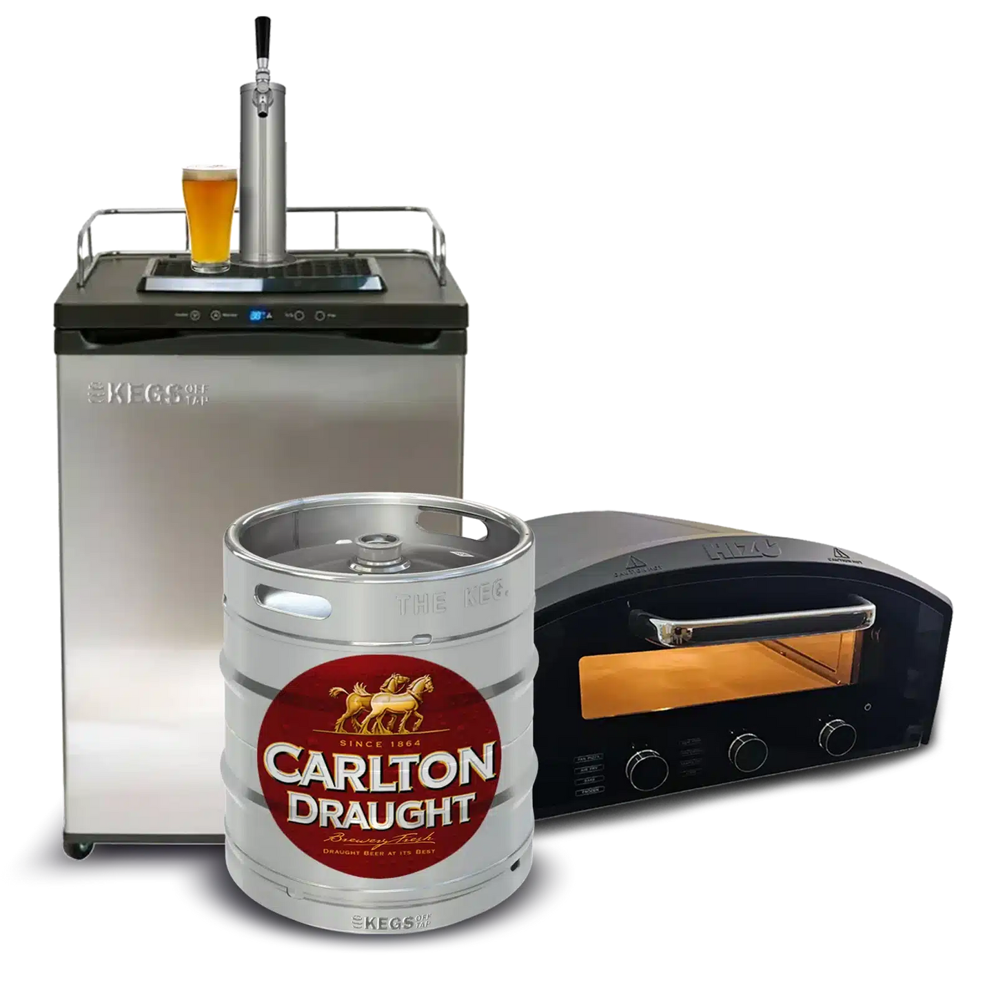 Off Tap Kegerator & Pizza Oven Bundle - Carlton Draught image