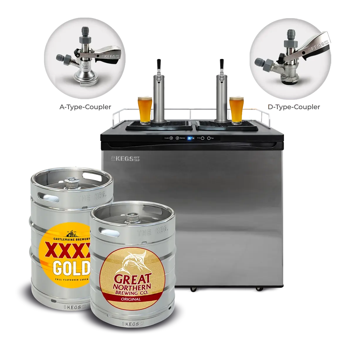 Off Tap Home Bar – Deluxe Bundle - Great Northern Original & XXXX Gold image