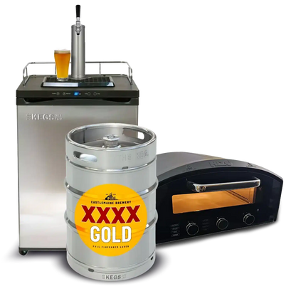 Off Tap Kegerator & Pizza Oven Bundle - XXXX Gold image