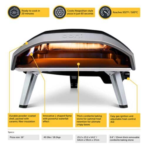 Ooni Koda 16" Portable Gas Fired Outdoor Pizza Oven *Free Shipping Aus Wide* image 1