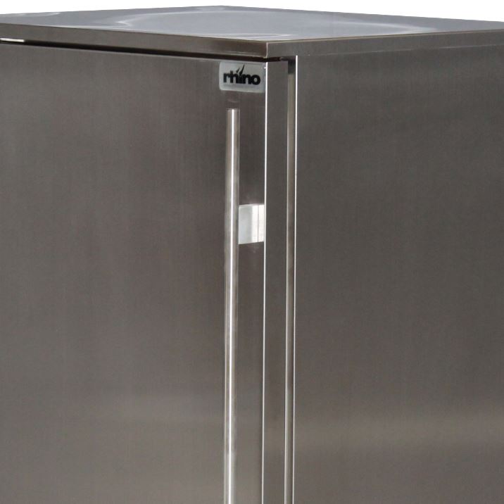 Rhino Stainless Steel Quiet Running 1 Door Solid Stainless Bar Fridge Left Hinged - Model SG1L-SD