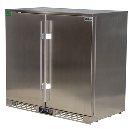 Rhino Stainless Steel 2 Door All Stainless Steel Bar Fridge - Model SG2H-SD