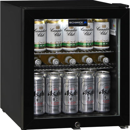 Schmick Glass Door Mini Bar Fridge With Lock - 38 Cans - Model HUS-SC50AB