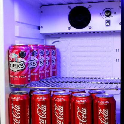 Tropical Glass Door Mini Bar Fridge - 80 Cans Left Hinged - Model EC68L-SSH