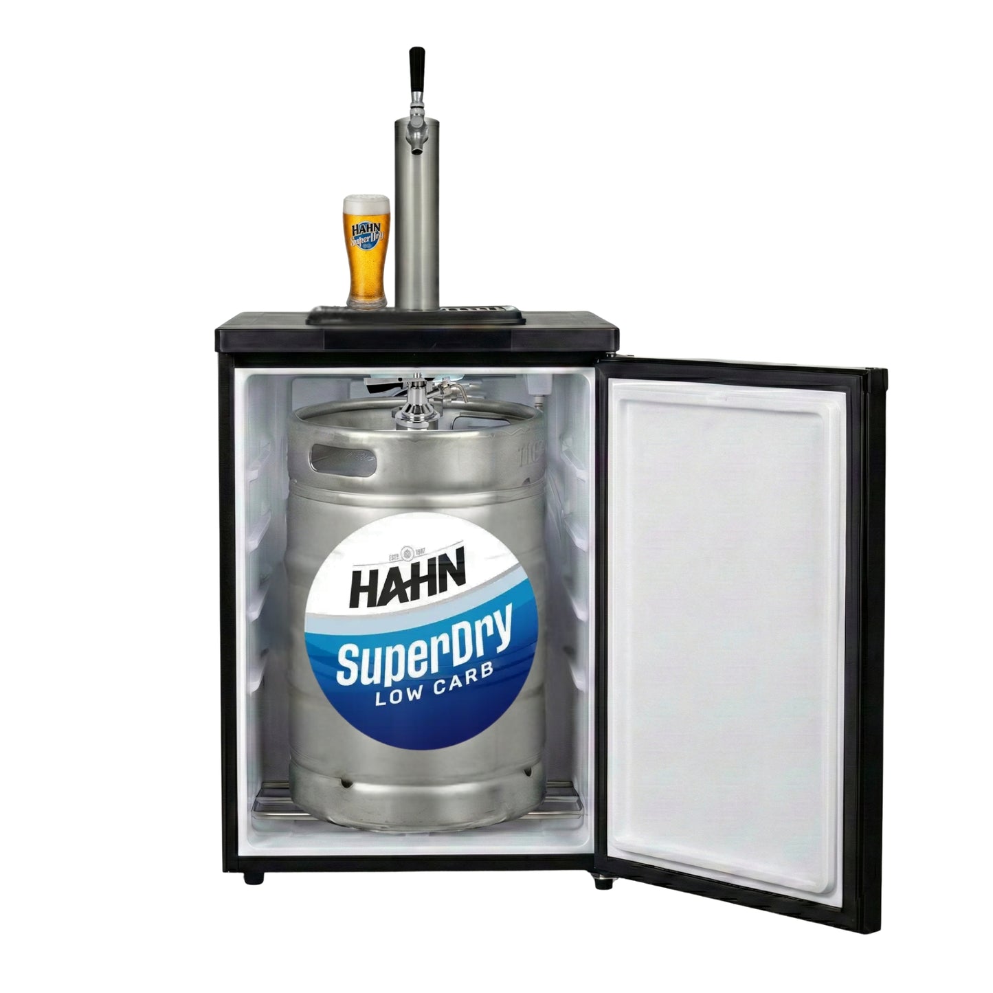 Off Tap Home Bar Noir + Hahn Super Dry