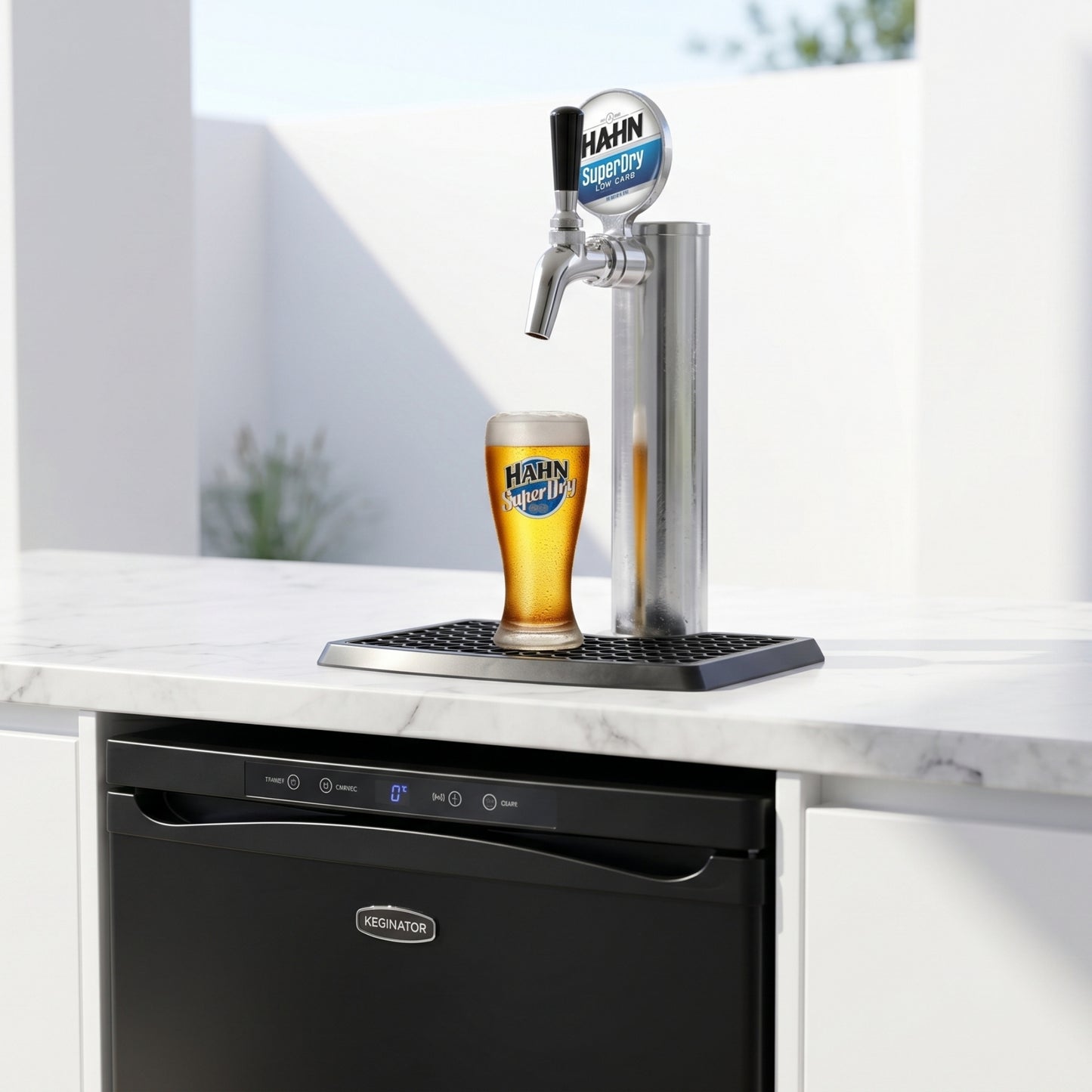 Off Tap Home Bar Noir + Hahn Super Dry