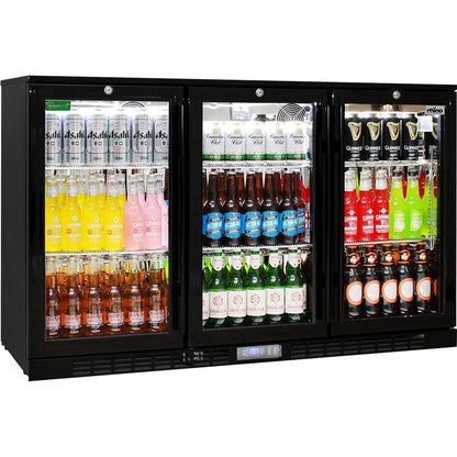 Commercial Glass 3 Door Under Bench Bar Fridge Energy Efficient With LG Compressor - Model SG3H-B