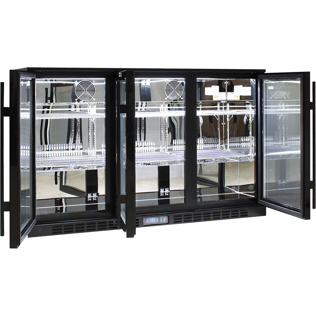 Commercial Glass 3 Door Under Bench Bar Fridge Energy Efficient With LG Compressor - Model SG3H-B