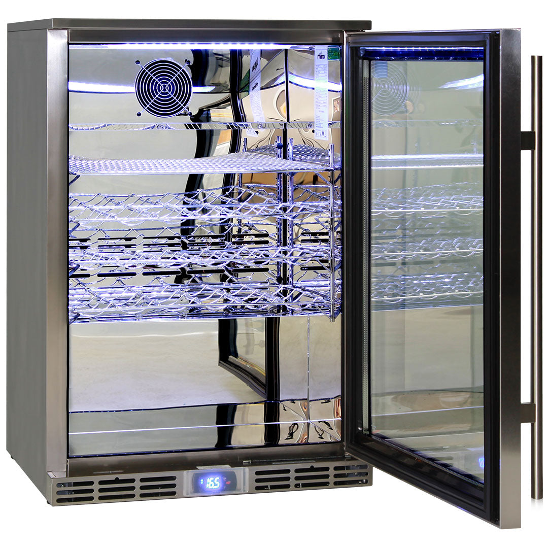 Rhino Glass Door 129L Alfresco Bar Fridge with LOW E Glass - Model GSP1H-840-SS