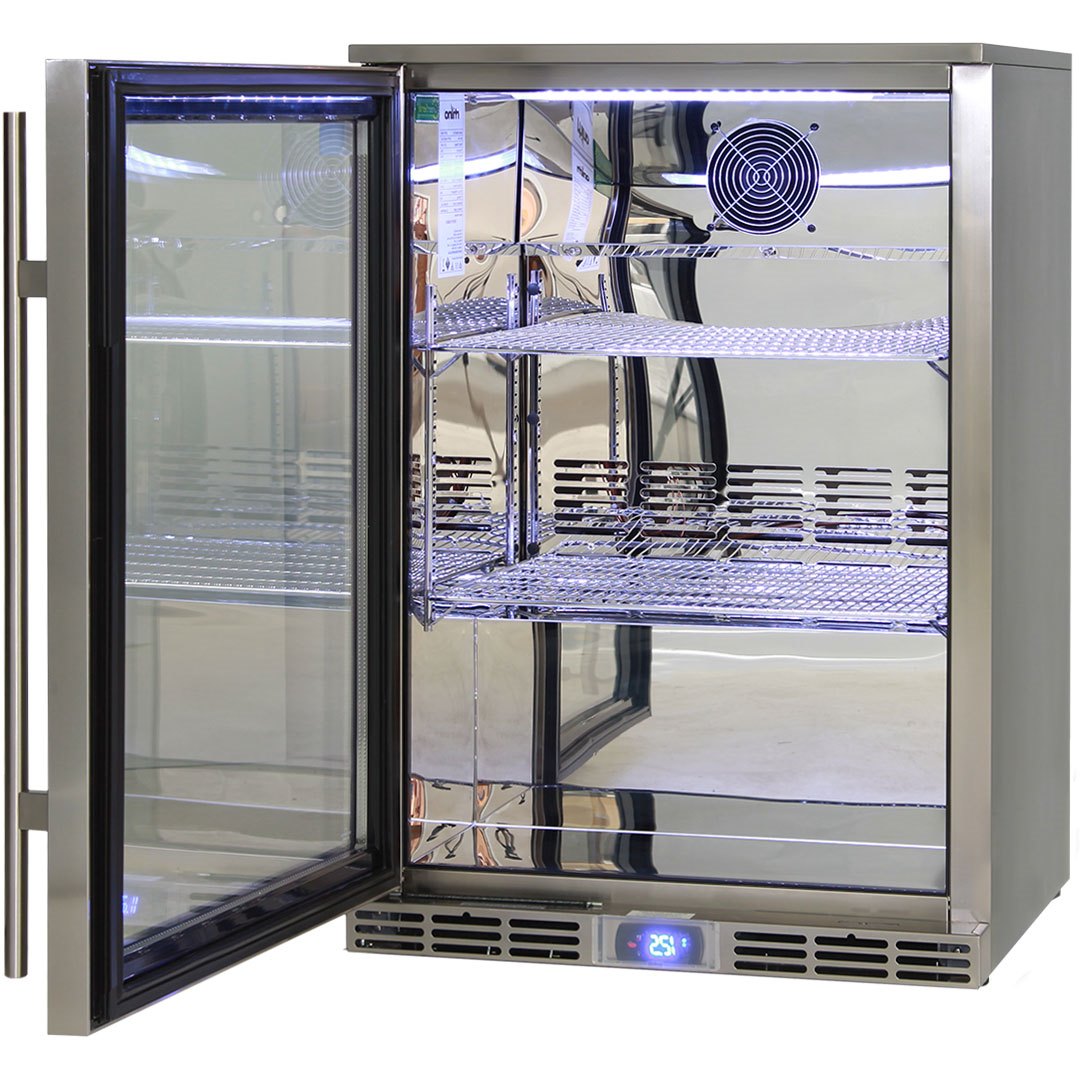 Rhino Alfresco Kitchen Glass Door Outdoor Bar Fridge Great For Cold Beer In Hot Climates - Model GSP1HL-SS