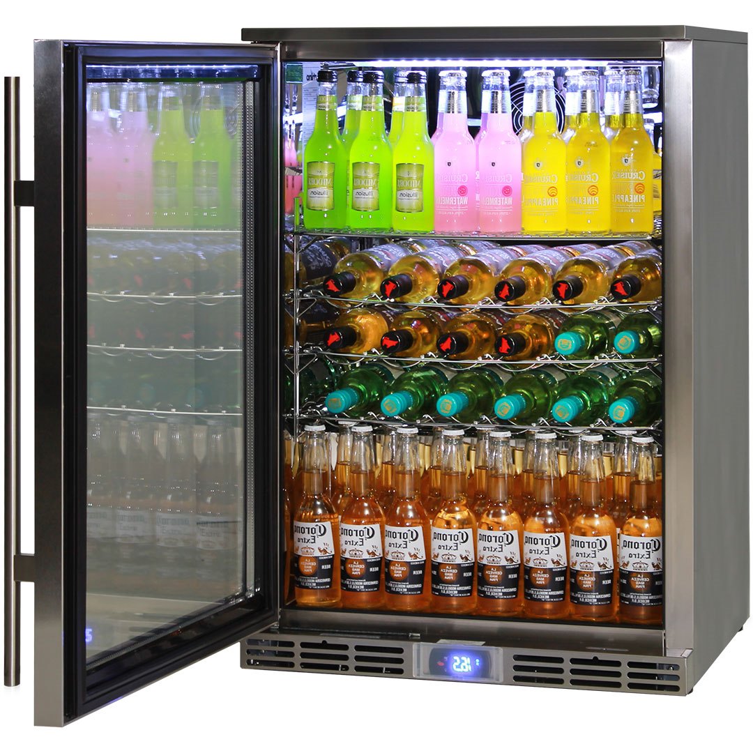 Rhino Alfresco Kitchen Glass Door Outdoor Bar Fridge Great For Cold Beer In Hot Climates - Model GSP1HL-SS