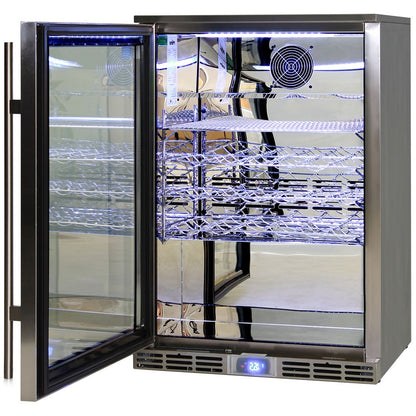 Rhino Alfresco Kitchen Glass Door Outdoor Bar Fridge Great For Cold Beer In Hot Climates - Model GSP1HL-SS