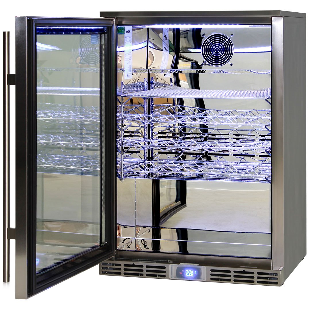 Rhino Alfresco Bar Fridge Glass Door Outdoor Rated 129L - Model GSP1HL-840-SS
