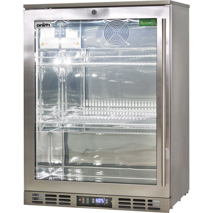 Rhino Stainless Steel 1 Heated Glass Door Quiet Running Bar Fridge With Low Energy Consumption - Left Hinged - Model SG1L-HD