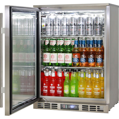 Rhino Stainless Steel 1 Heated Glass Door Quiet Running Bar Fridge With Low Energy Consumption - Left Hinged - Model SG1L-HD