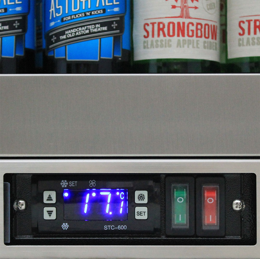 Rhino Stainless Steel 1 Heated Glass Door Quiet Running Bar Fridge With Brand Parts And Low Energy Consumption - Model SG1R-HD