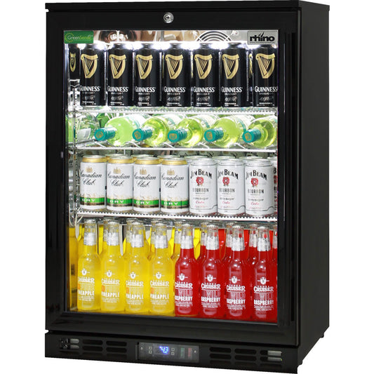 Black Commercial Glass 1 Door Quiet Running Bar Fridge With Energy Efficient Parts And Operation - Model SG1L-B