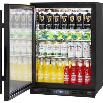 Black Commercial Glass 1 Door Quiet Running Bar Fridge With Energy Efficient Parts And Operation - Model SG1L-B