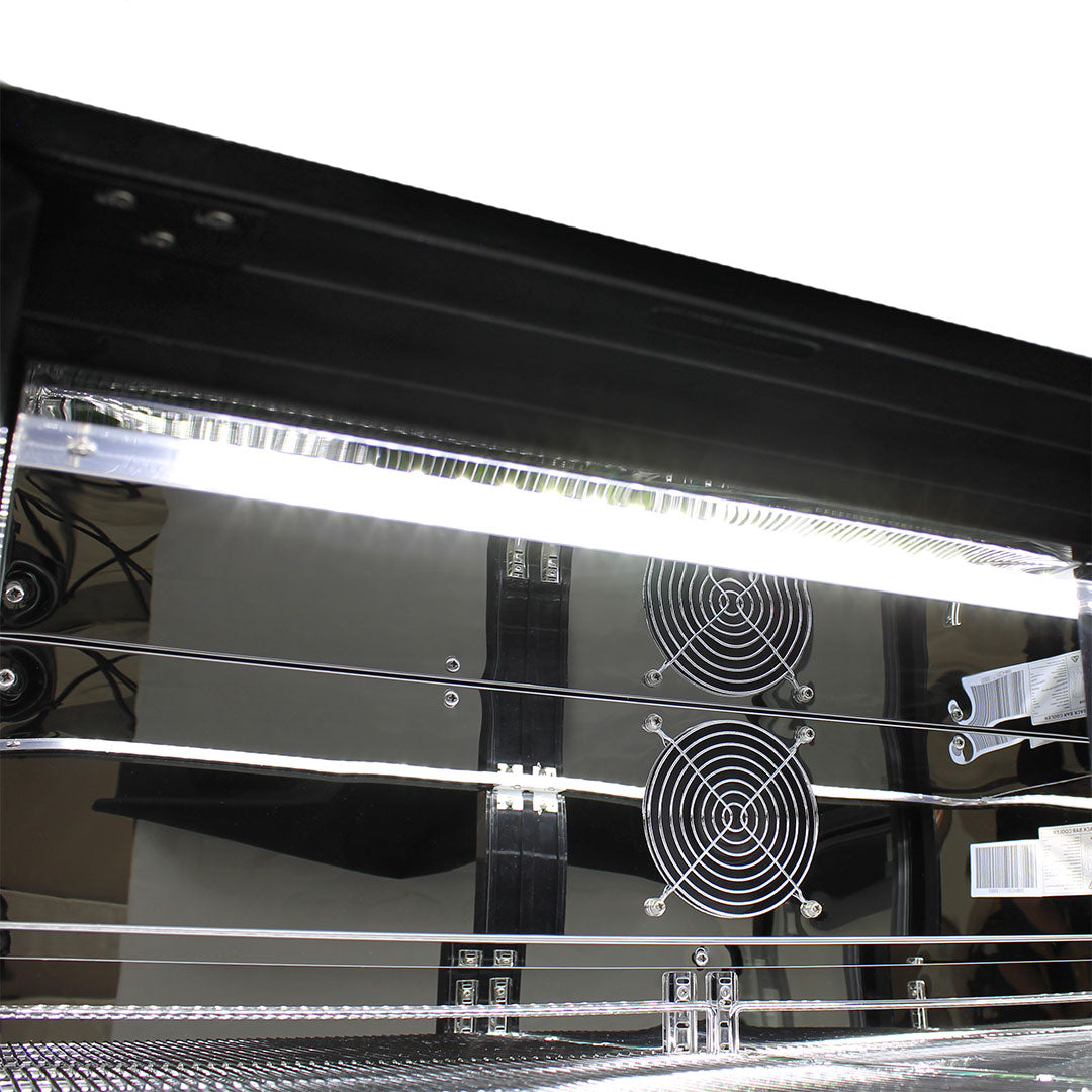 Commercial Under Bench Quiet Running Black Glass Double Door Bar Fridge Energy Efficient - Model SG2H-B