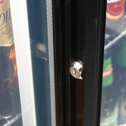 Rhino Black Glass Sliding Under Bench 2 Door Bar Fridge Energy Efficient LG Compressor - Model SG2S-B