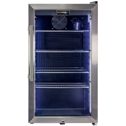 AAA Schmick Outdoor Triple Glazed Alfresco Bar Fridge With Led Strip Lights, Lock and LOW E Glass, indoor use also perfect! - Model HUS-SC88-SS
