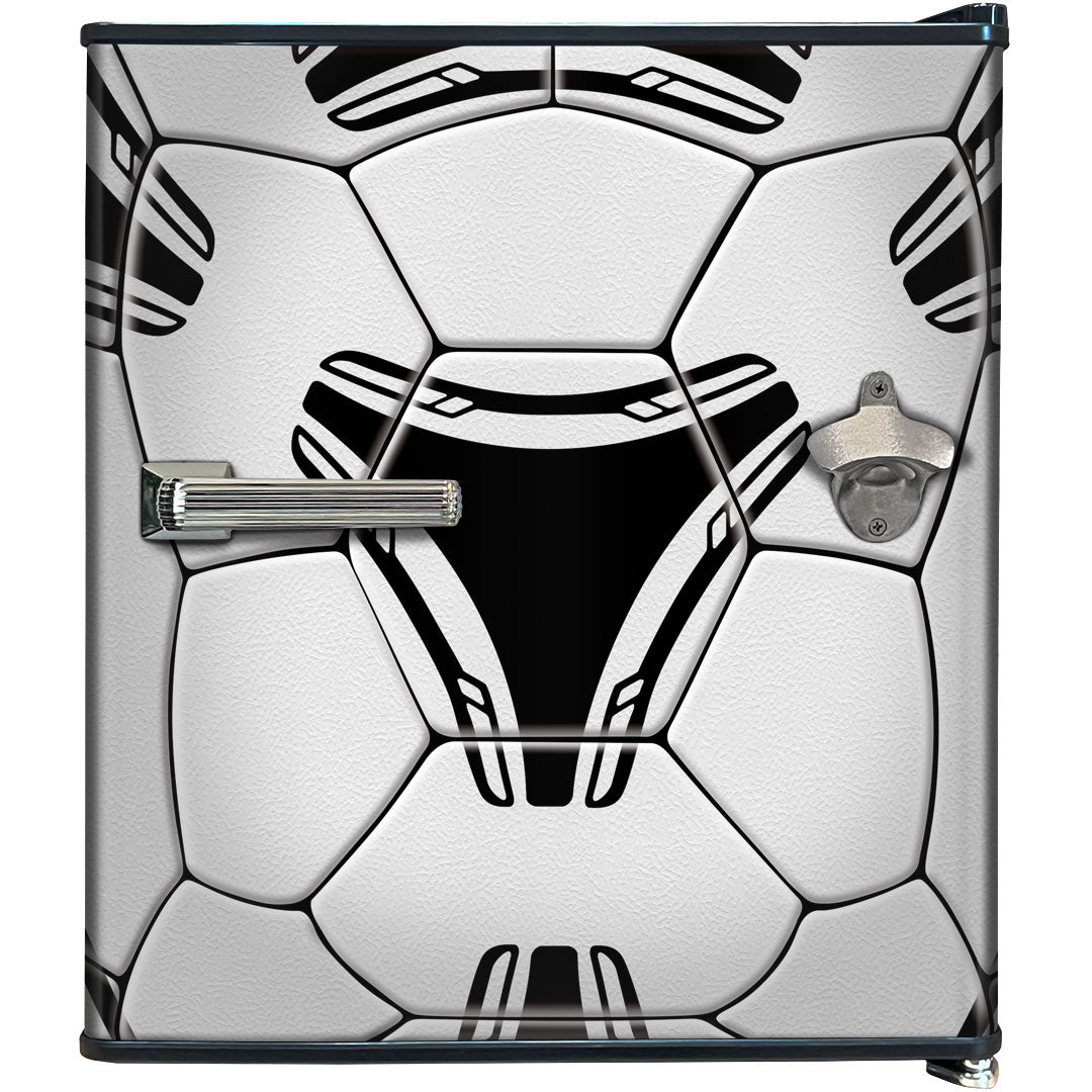 Funky Soccer Ball Football Design Mini Bar Fridge With Handle And Opener - Add Your Name - Model BC46B-SOCCER