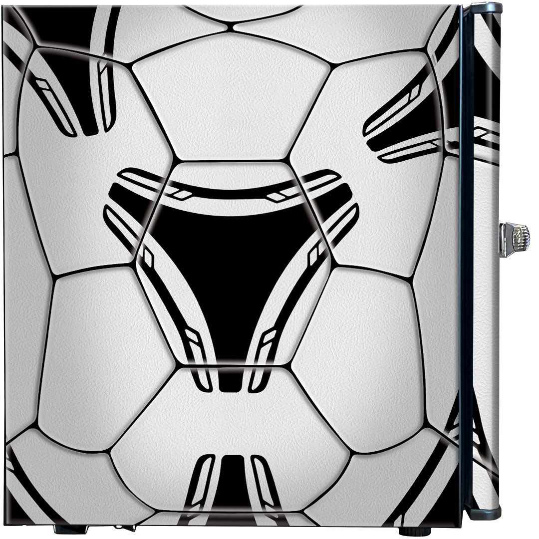 Funky Soccer Ball Football Design Mini Bar Fridge With Handle And Opener - Add Your Name - Model BC46B-SOCCER